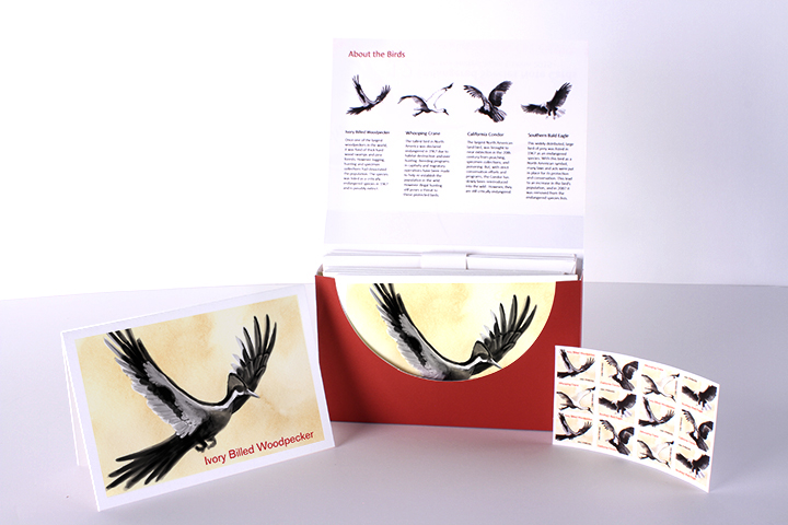 stamps birds endangered species Tea Stain GD2015 illustration2015