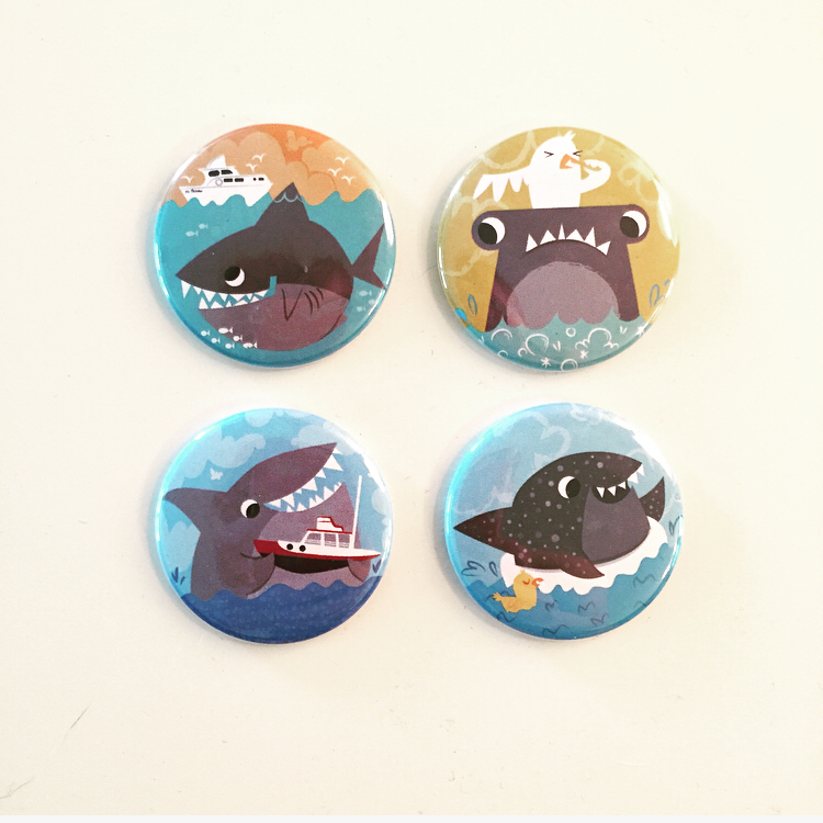 shark Shark Week magnets Packaging art fridge magnet