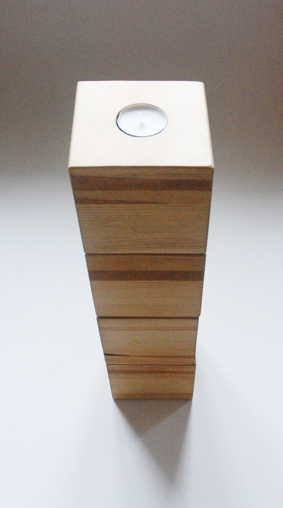woody cube wood pine Massif candle candlestick tealight świecznik