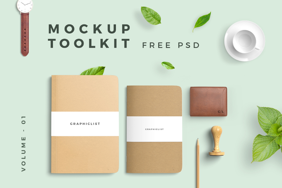 free Mockup design toolkid freebie graphic psd mockup brand psd photoshop notebook elegant smart object