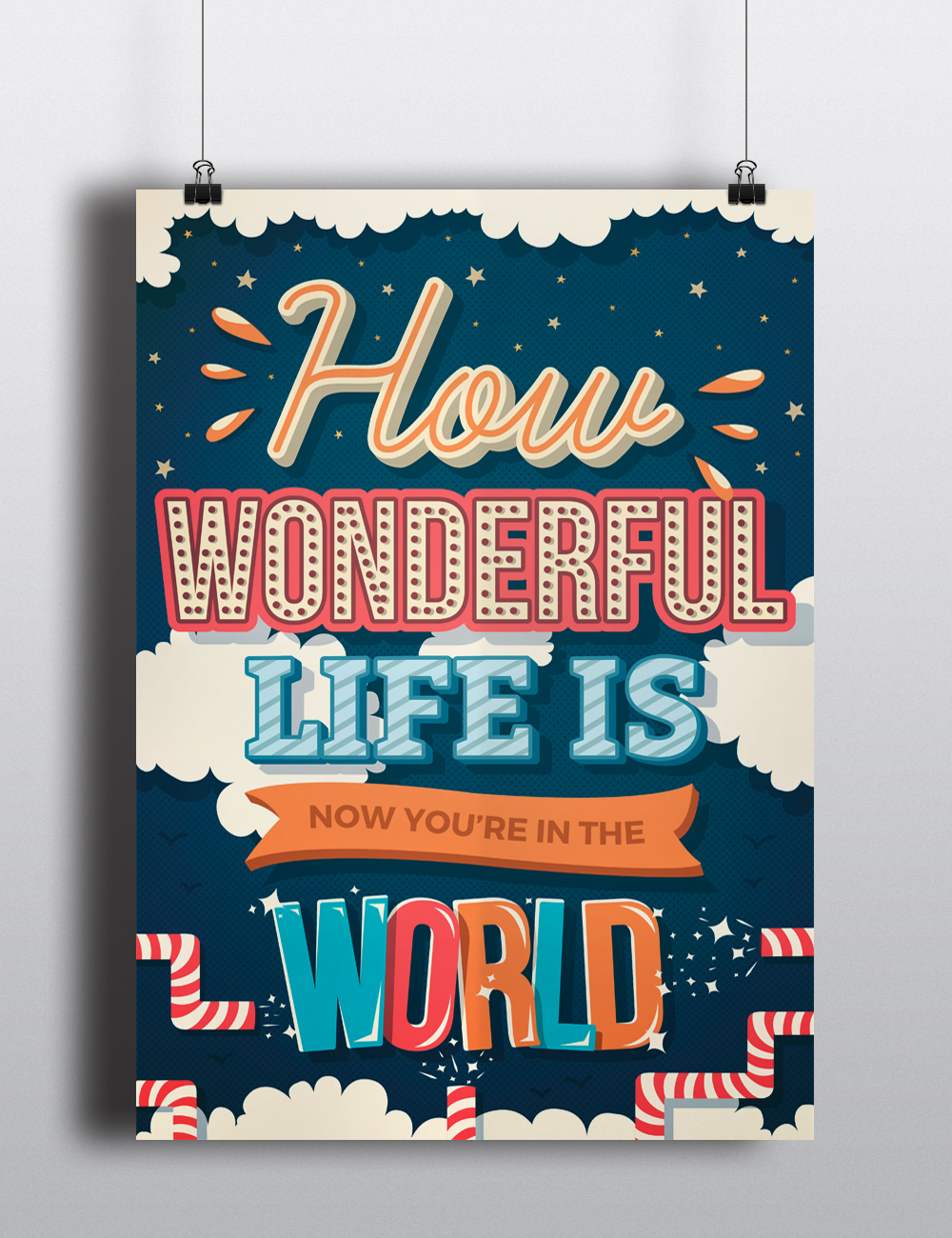 typography   Moulin rouge lettering font type quote poster wonderful life world cloud SKY cabaret night brush