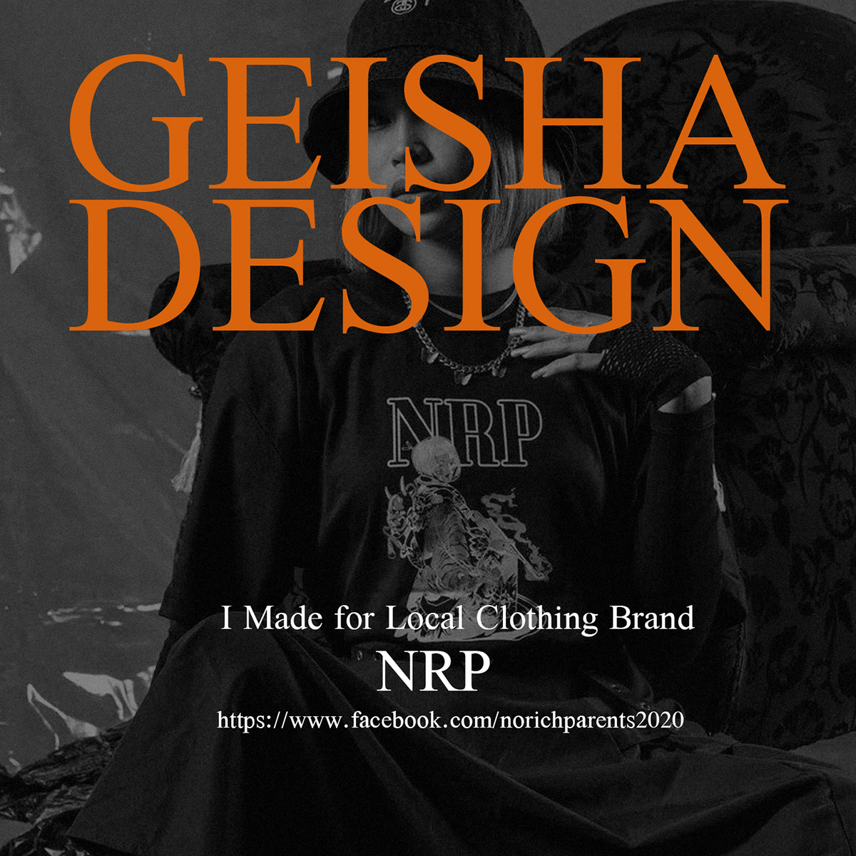geisha design Clothing streetwear japanese japan Drawing  tshirt clothing brand Logo Design