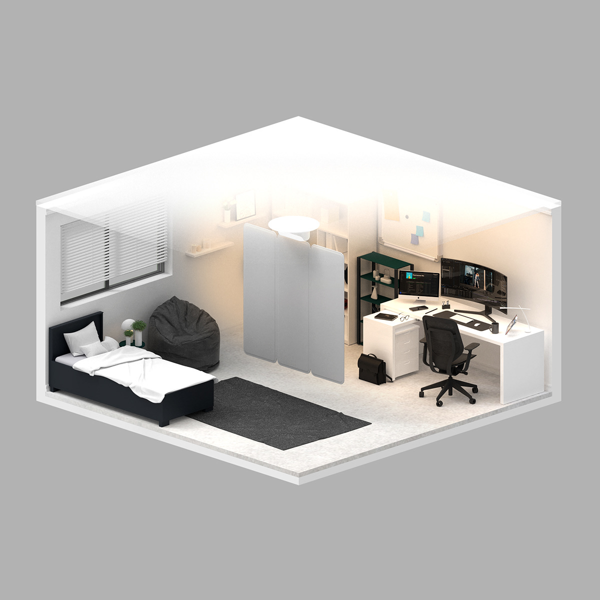 future industrial design  interior design  light partition product Space  speculative design home house