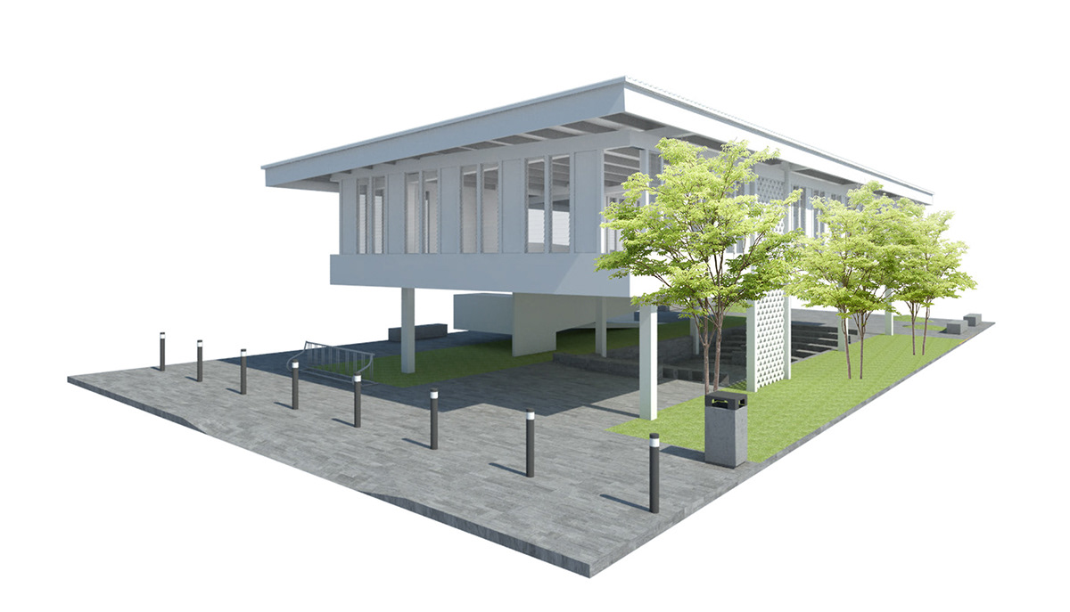 community community center tropical architecture