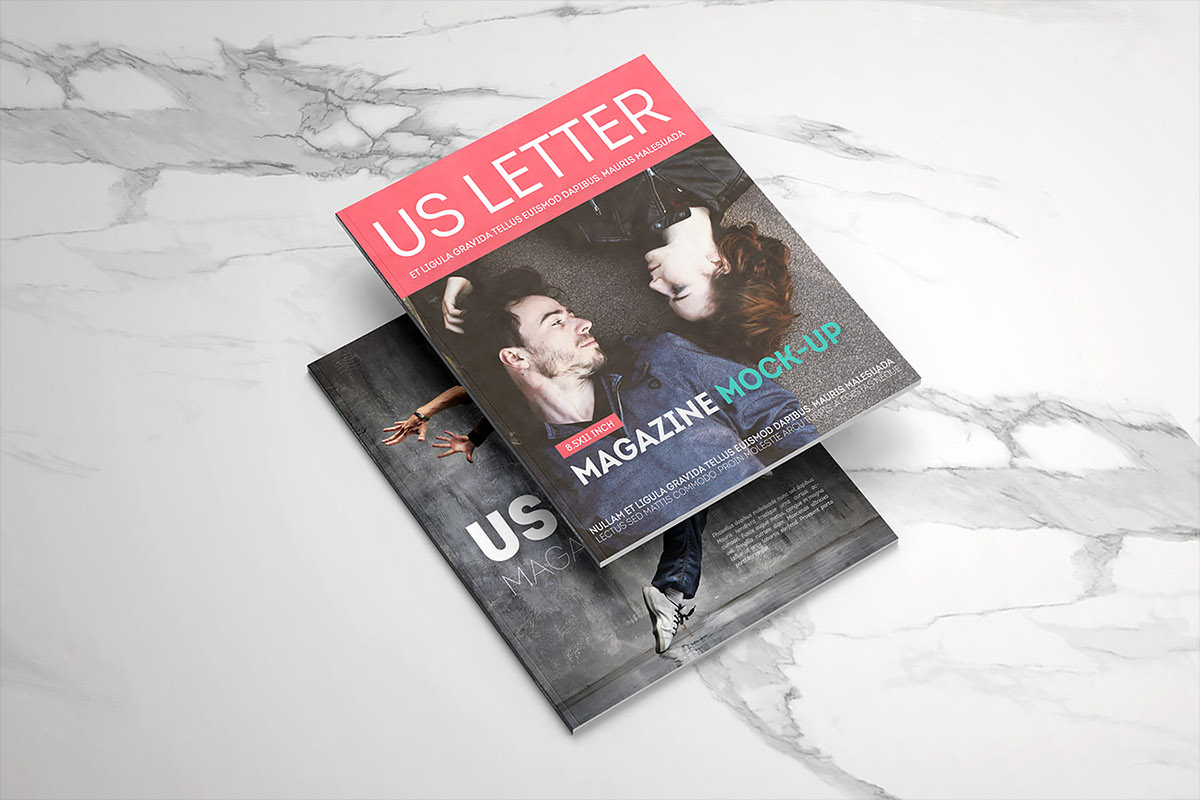 magazine print mock-up psd template free brochure cover catalog page