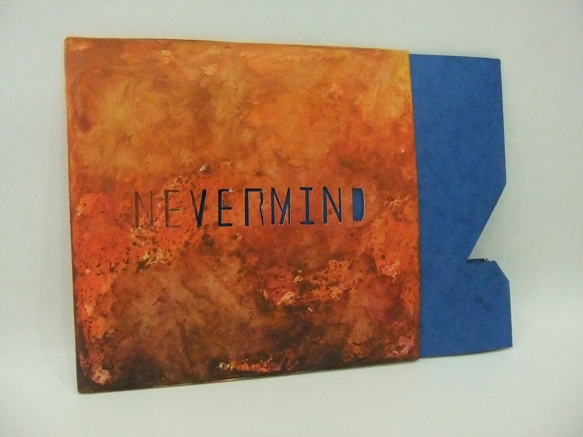 album cover vinyls Imagery pop up acetate nirvana Dye cut typohraphy font design
