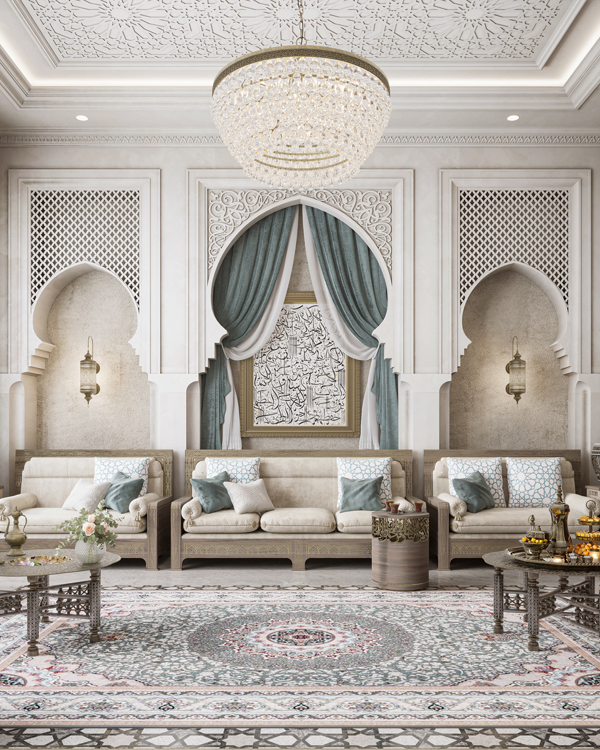 islamic arabic design interior design  architecture рендер visualization 3D archviz corona