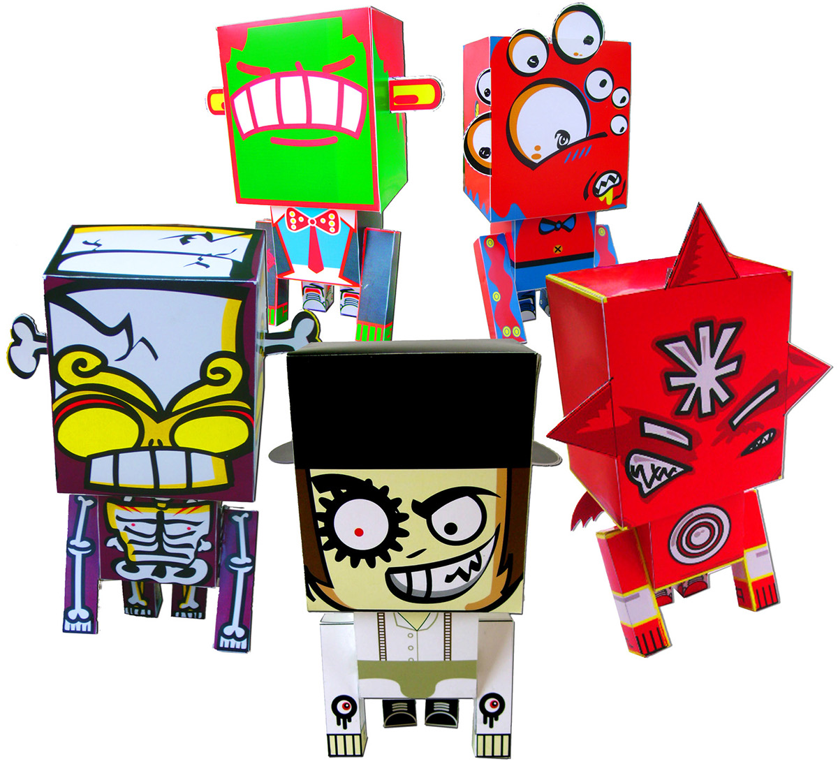 paper toys Collection art toys papiroarmables paper toys papercraft cardboard ILLUSTRATION  ilustracion