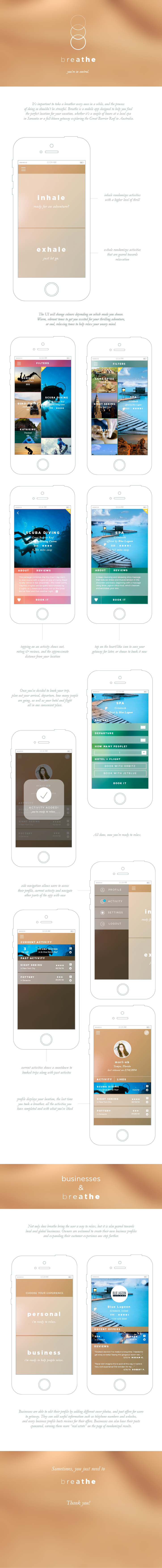 app creative relaxation vacation Booking getaway breathe tebello emma marissa ad interaction mobile iphone android