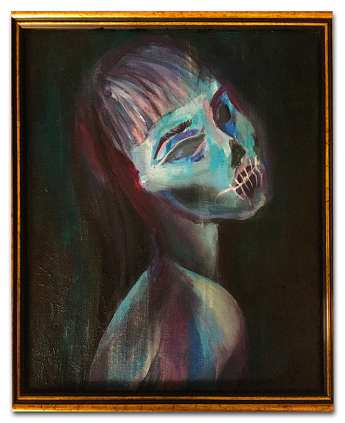 acrylic Expressionism fine art ghoulish horror spooky women xray dark