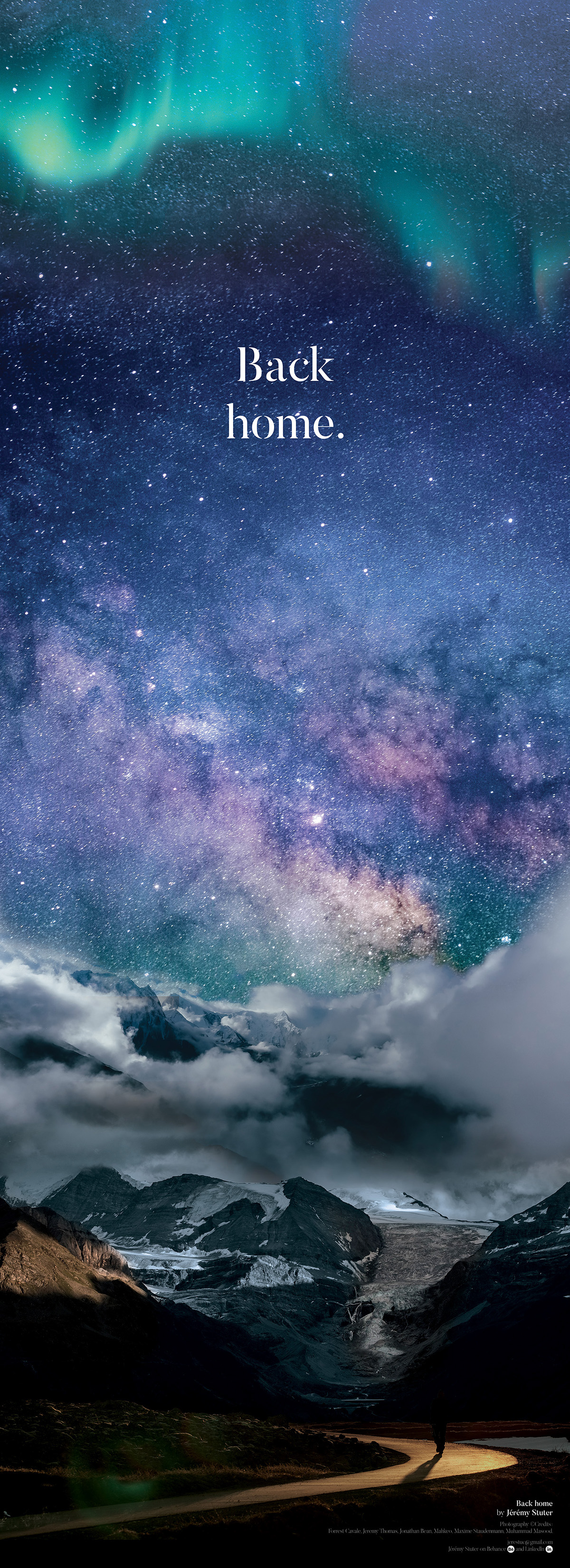 photomontage photoshop unsplash night sky stars Landscape graphic