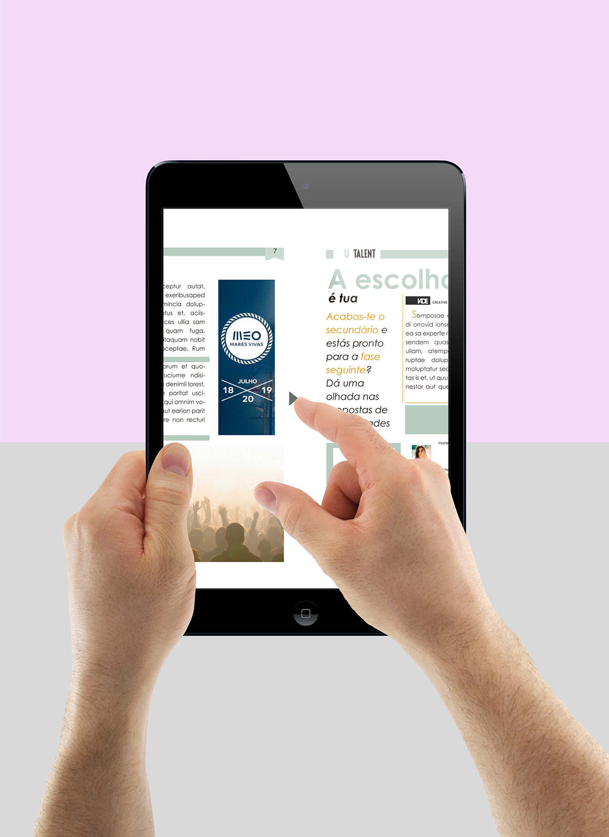 tablet iPad newsletter blue design Coffee TAlent