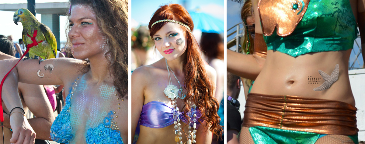 mermaid parade Coney Island sea fish gradient bold color sereia peixe festival