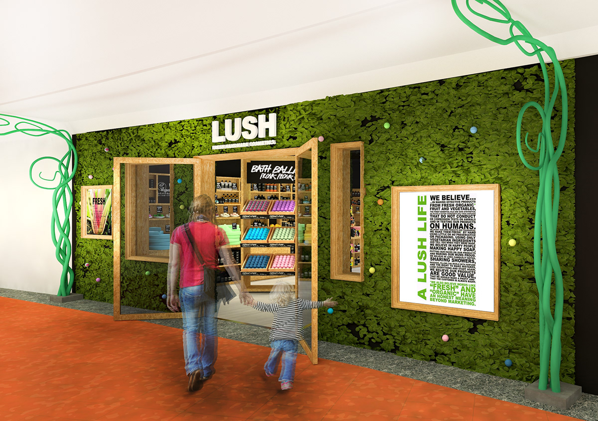 lush lushcosmetics Retaildesign color happiness handmadecosmetics ecological cosmetics osb naturalmaterials