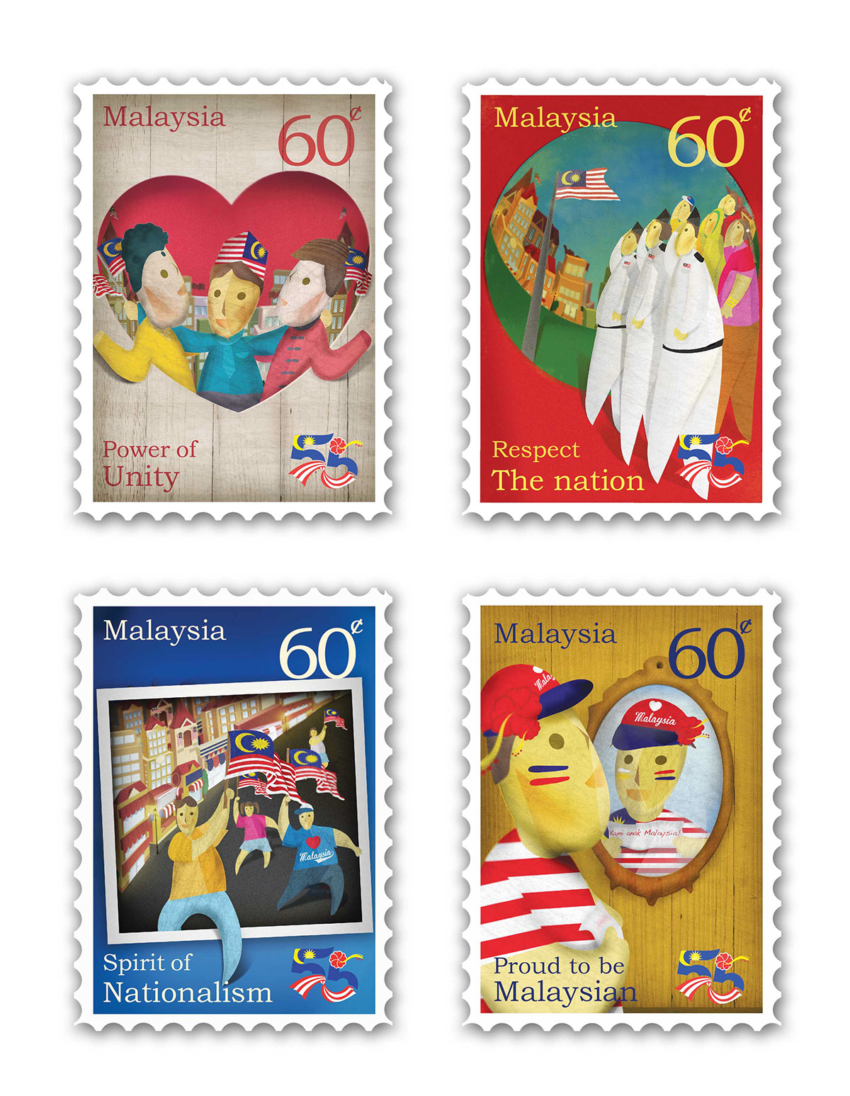 stamp Stamp Design malaysia nation nationalism logo commemorative stamp