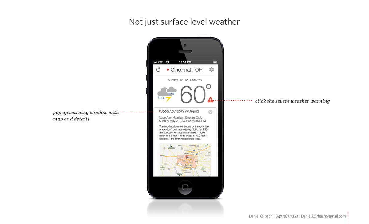 google UI ux weather app iphone iphone 5 cincinnati application mobile
