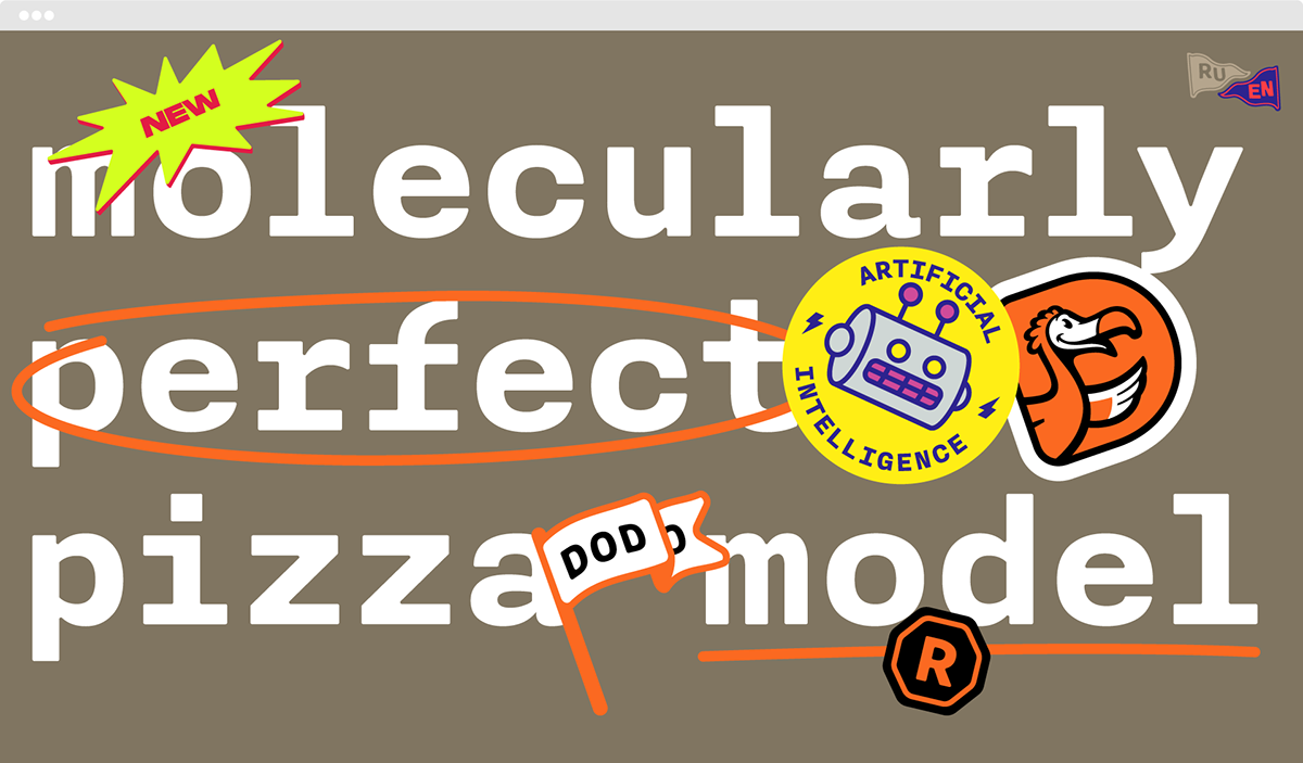 ai Pizza branding  Dodo pizza inlimited logos neural network open source stickers visual identity