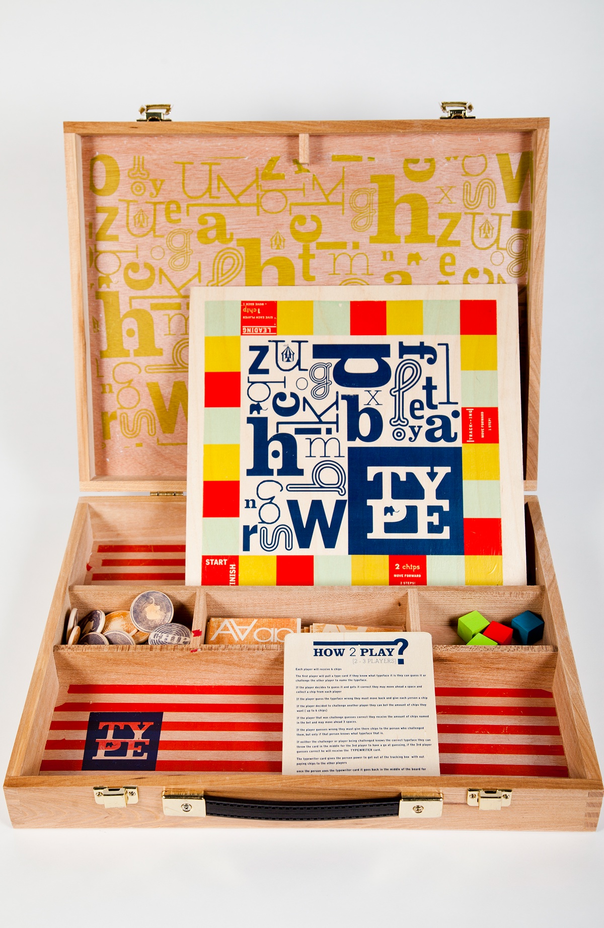 game type  toy package  board game  typography game toy board game typography game