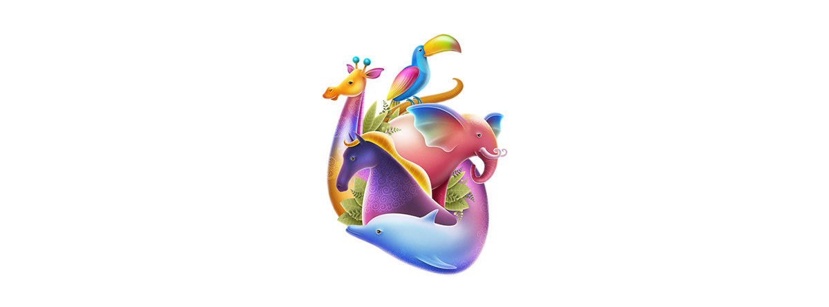 ILLUSTRATION zoo logo monkey Behance animation paper Drawing heart sketch