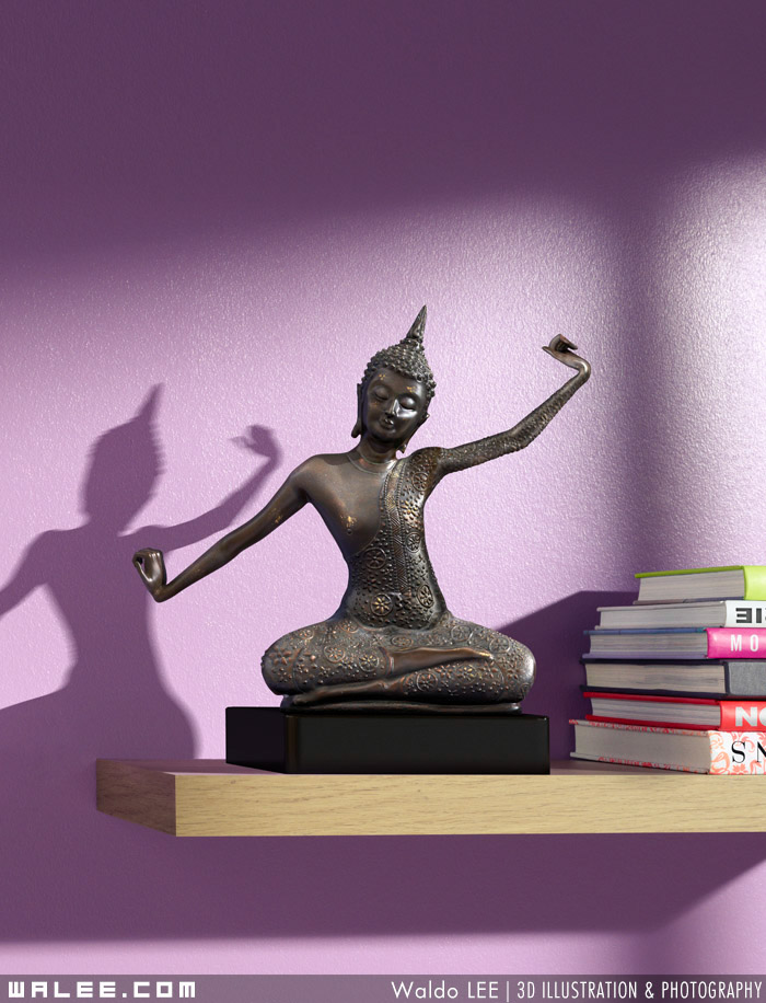 chair Lamp statue Buddha flower pot yawning Stretching