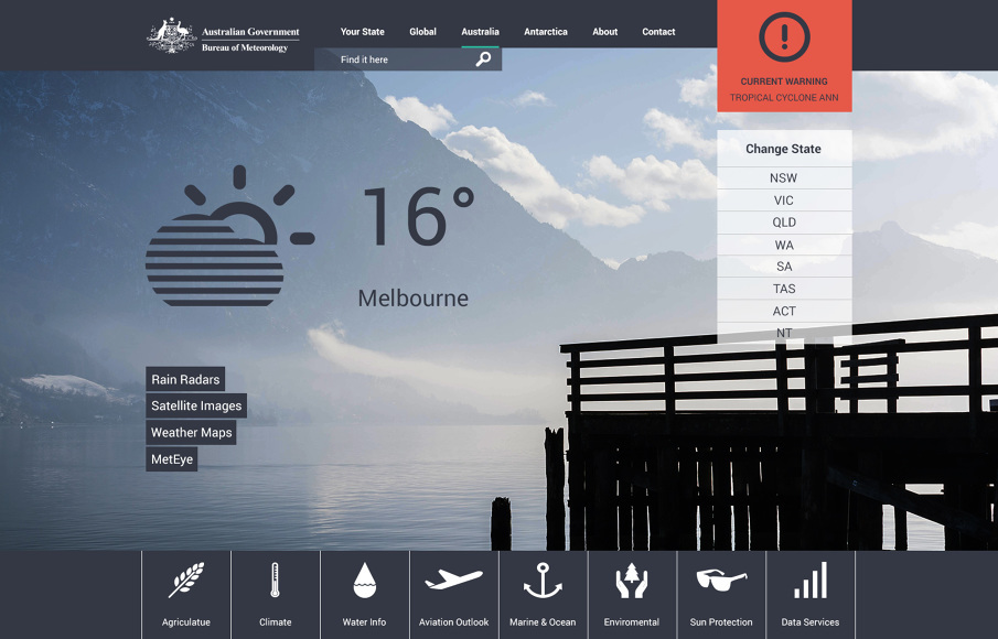 weather Australia Daniel Elias Bureau of Meteorology website redesign photoshop