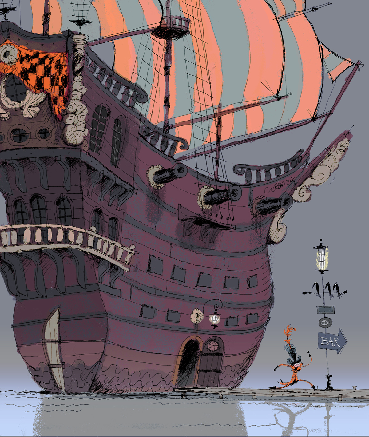 Visual Development pirate pirateship crow characterdesign