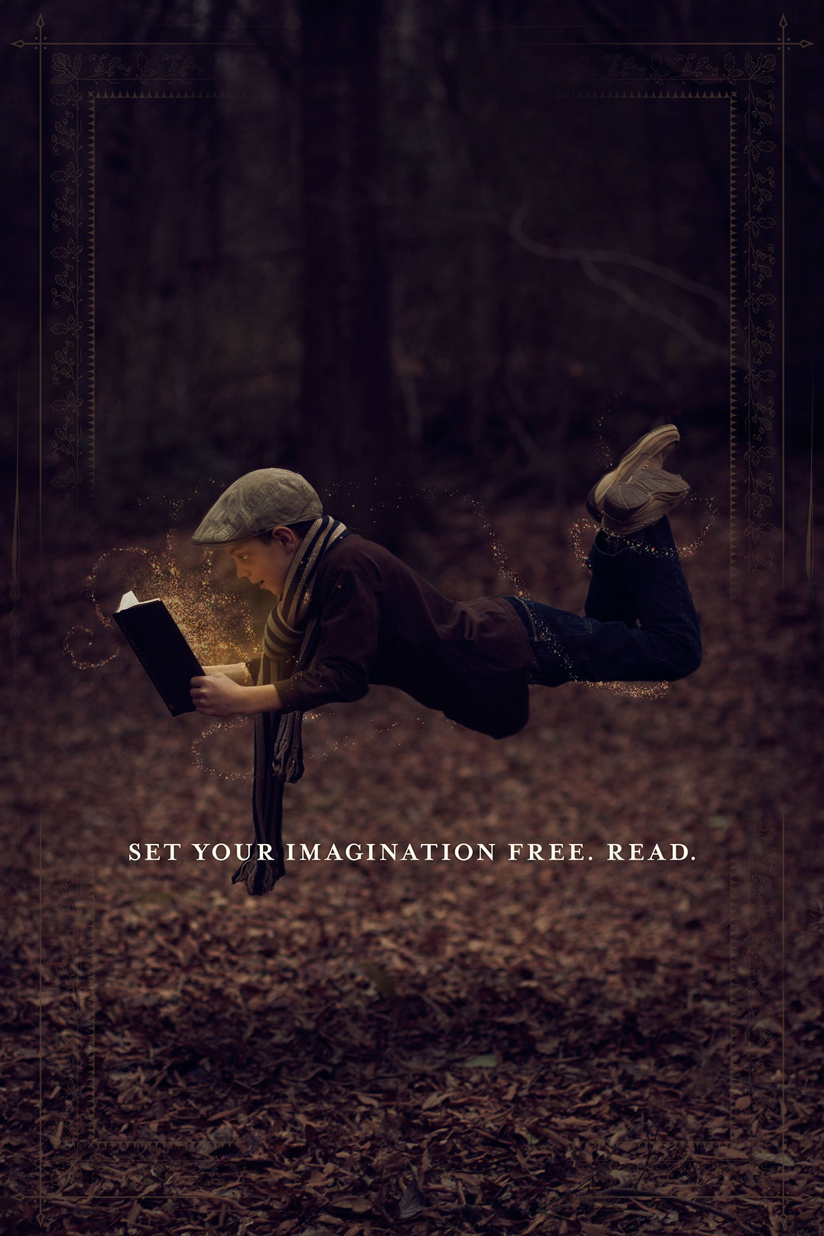 photo manipulation Awards American Advertising Awards Addys children Reading imagination campaign photoshop levitation once upon a time read