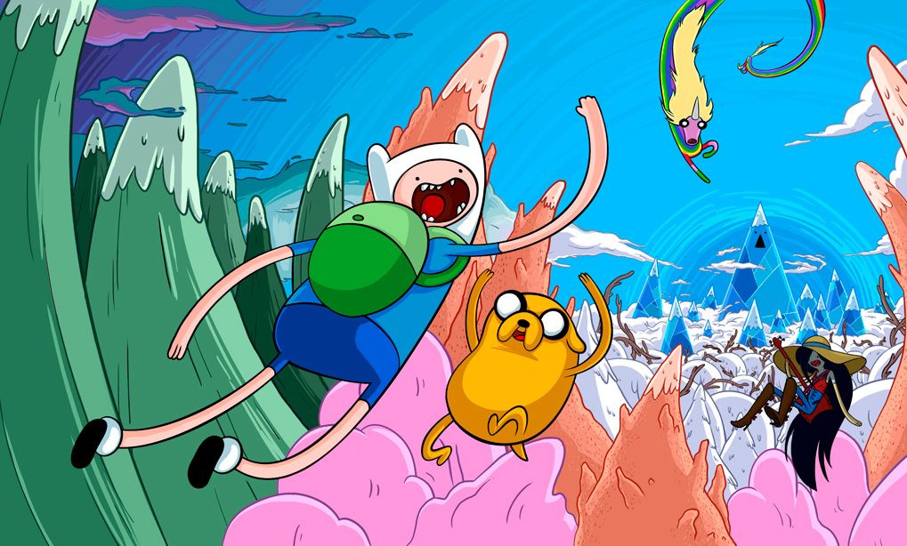 Adventure Time Finn Jake marceline Rainicorn Super Jumping Finn game cartoon network HeavyBoat Title screen