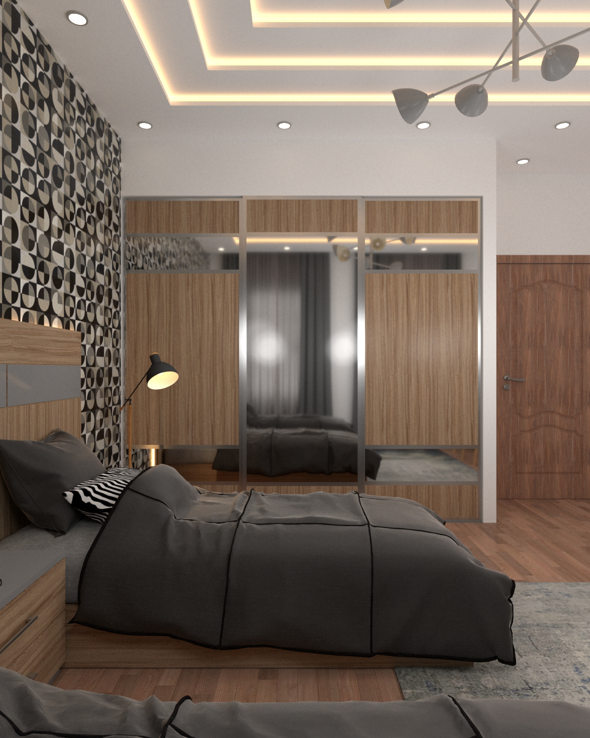 double bedroom males design interior design  furniture design  lighting