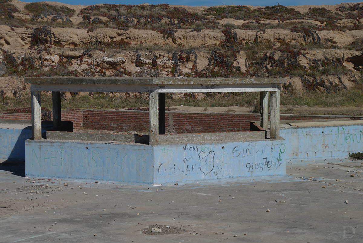 beach ruins building sea decay old antique argentina chapadmalal