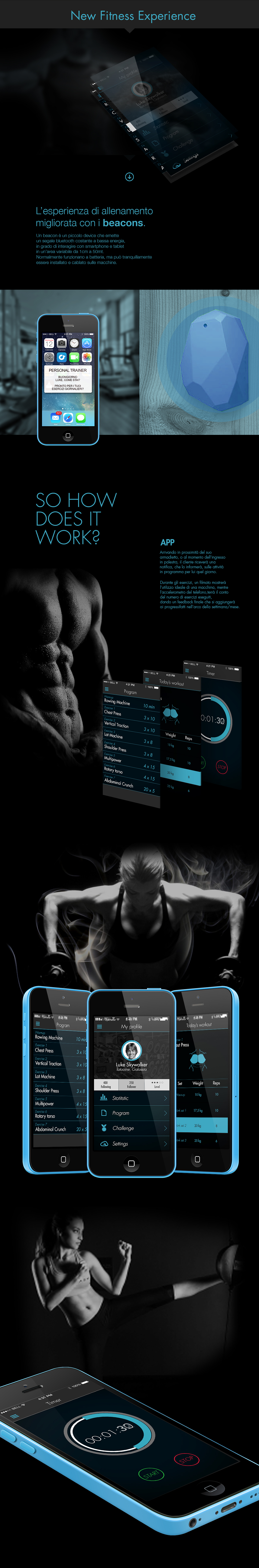 ios iBeacons fitness concept Interface UI ux app mobile interaction