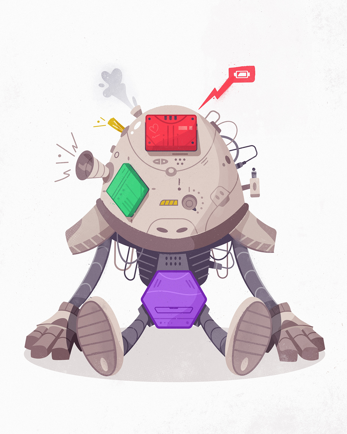 art Board Character Cyborg funny future game ILLUSTRATION  party robot