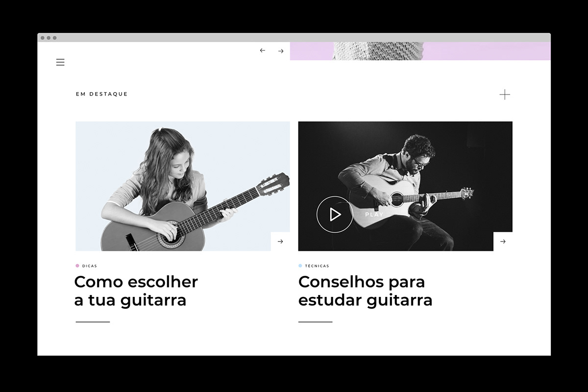 Website music guitar school clean website