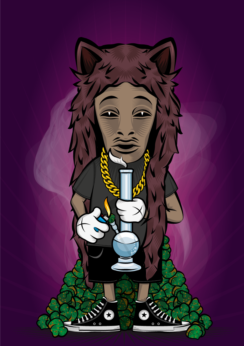 wiz khalifa rap hiphop roback Illustrator bong weed taylor gang vector