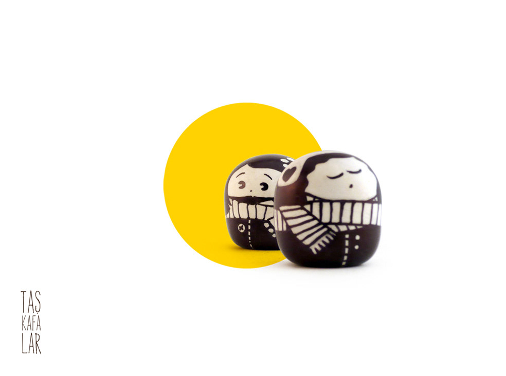 stones Marker creatures toy black White friends Character yellow