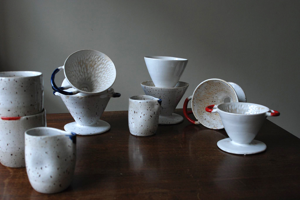 handmade ceramics  Pottery weelthrown tea coffe Mug  cup dripp poureover milkjug