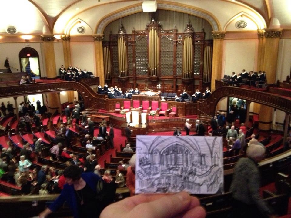 James Nut NuttDraws Westminster Presbyterian Church urban sketching