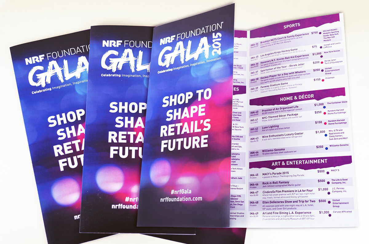 NRF gala journal auction brochure Event Design yearbook