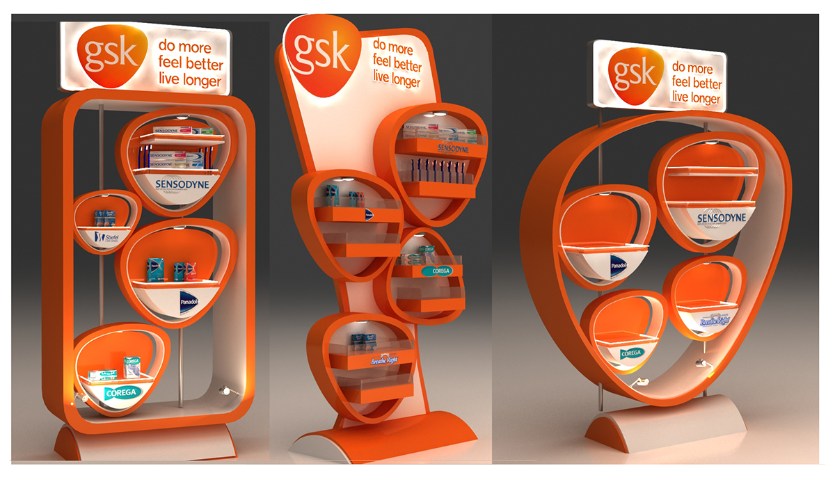 GSK Stande design booth Exhibition  gondola Display shimaa