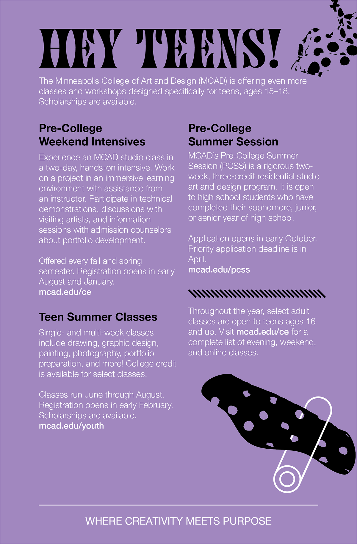 MCAD continuing education Teen Program lavender