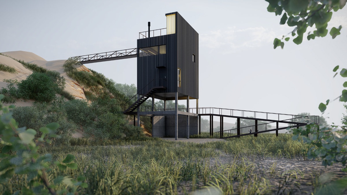 3D architecture beach Beachhouse exterior design house minimal modern Render Villa