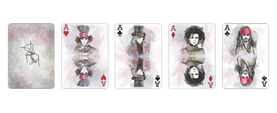 johnny depp aces cards