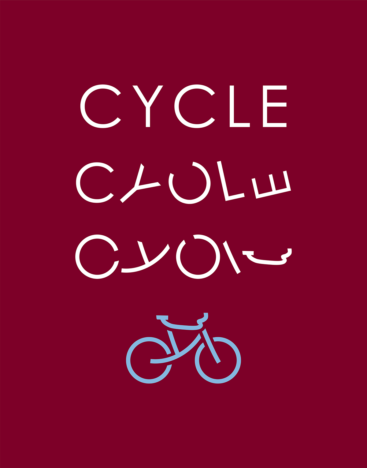 cycle typography   Bicycle bisiklet design graphic graphicdesign poster posterdesign