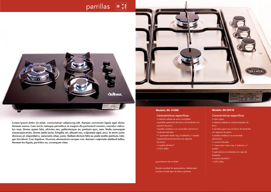 delher brochure diseño de brochure Cocinas estufas   muus