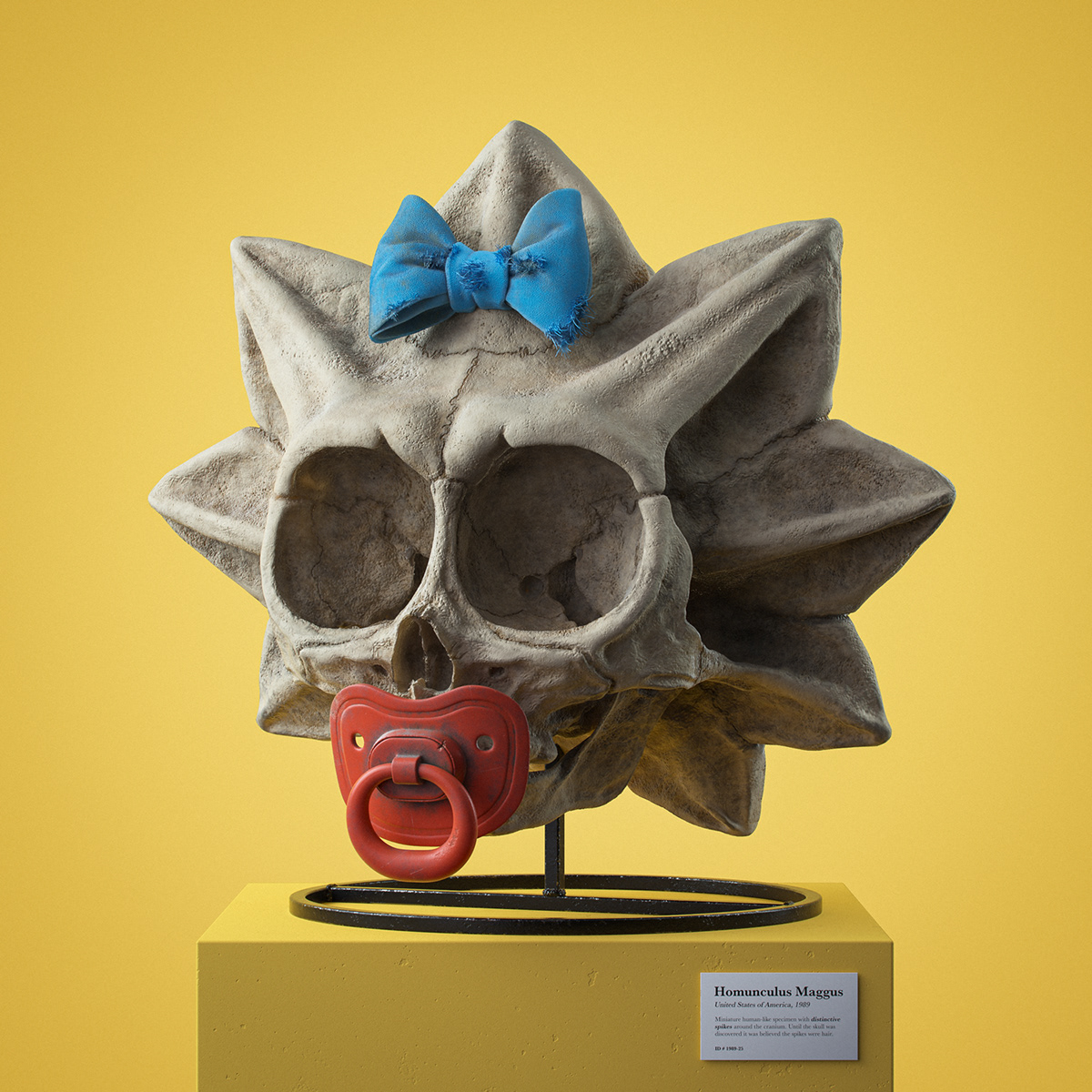 3D anatomy bones cartoon fossils pop culture Render skull