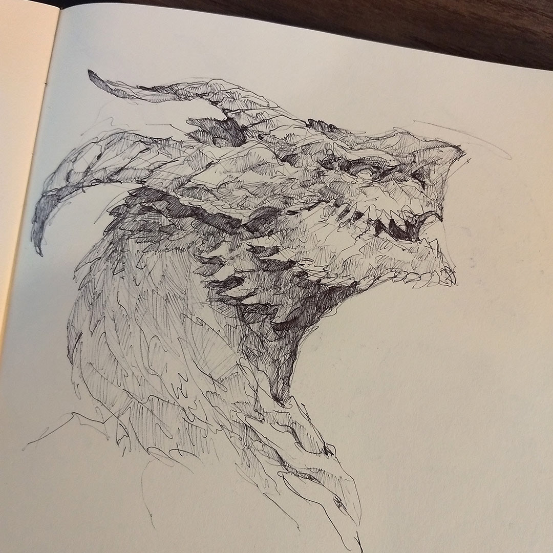 sketchbook sketch pen dragon thiago almeida Drawing  traditional fantasy concept thiagoalmeida.art