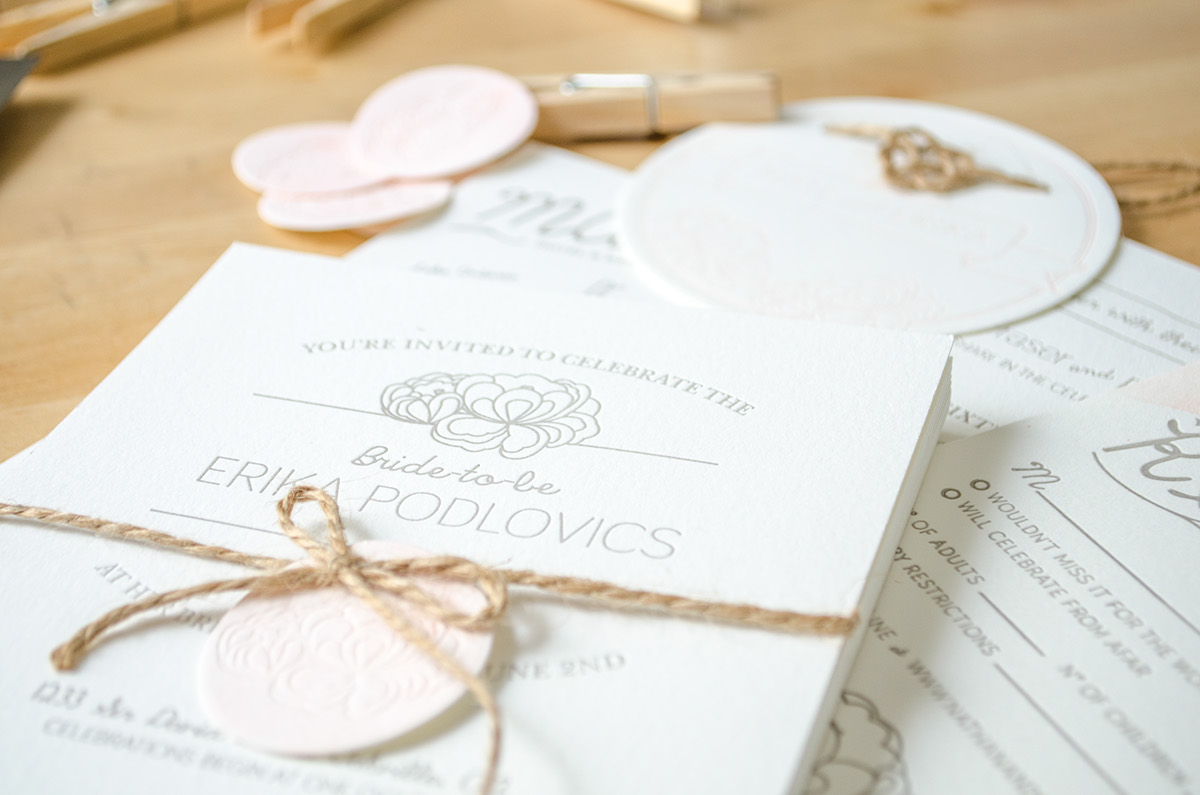 letterpress  watercolor  invitation  wedding
