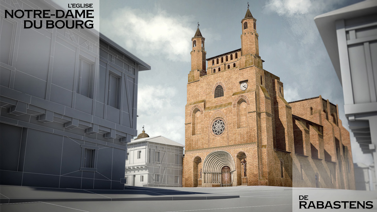 3D medieval france church Reconstitution