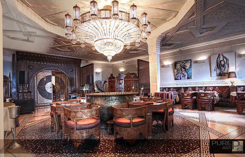 restaurant Russia Damascus photoshop Interior design luxury pure_art Orient Zbrush