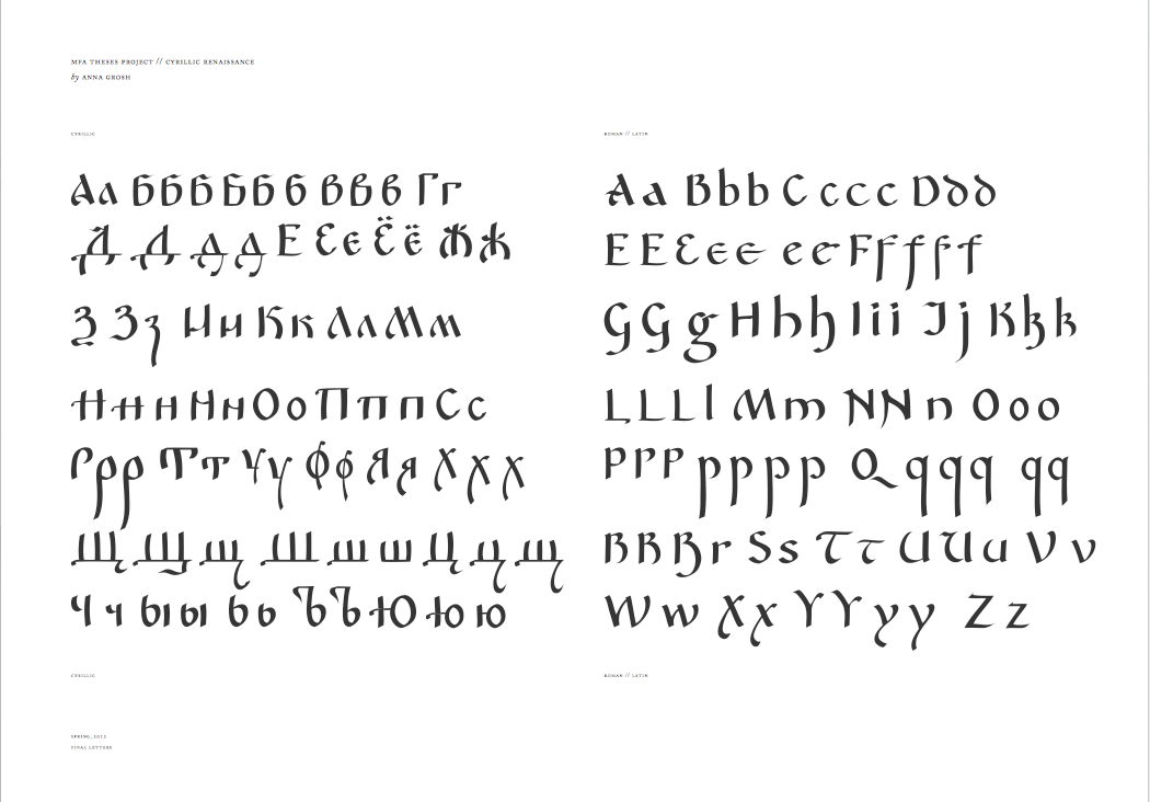 Cyrillic Typeface anna grosh  anya grosh
